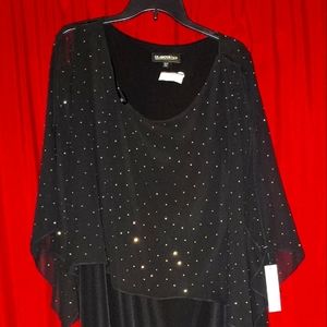 Black dress bling shawl attached